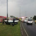 Taxi crashes into pole after driver lost control of vehicle