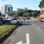 Car rear-ends taxi in Morningside
