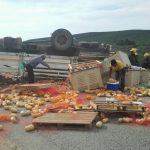 Road closure on the R75 , 10 kilometres from Uitenhage after truck rollover