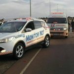 Rollover collision on the R55 and Stoneridge, Centurion. Rollover collision on the R55 and Stoneridge, Centurion.