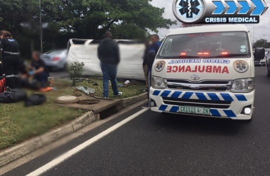 Fifteen injured in taxi roll over, M4 Broadway.