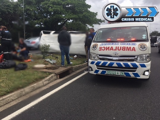 Fifteen injured in taxi roll over, M4 Broadway.