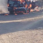 Taxi on fire in Ga Makweya